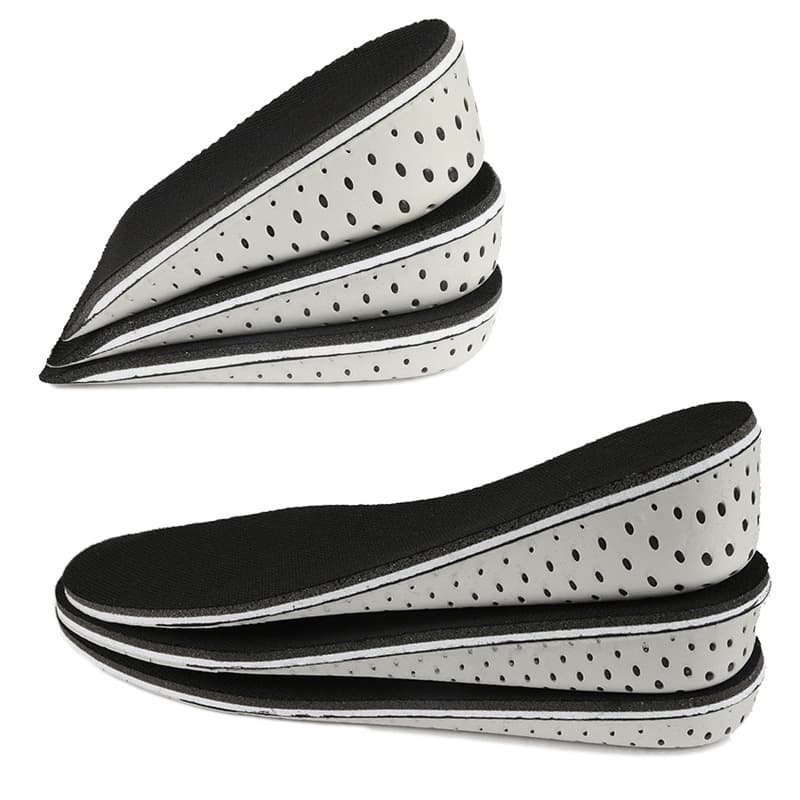 Shock-absorbing women's height insoles, breathable keep warm sneakers, half insoles, absorbs sweat and smell, height increasing 5