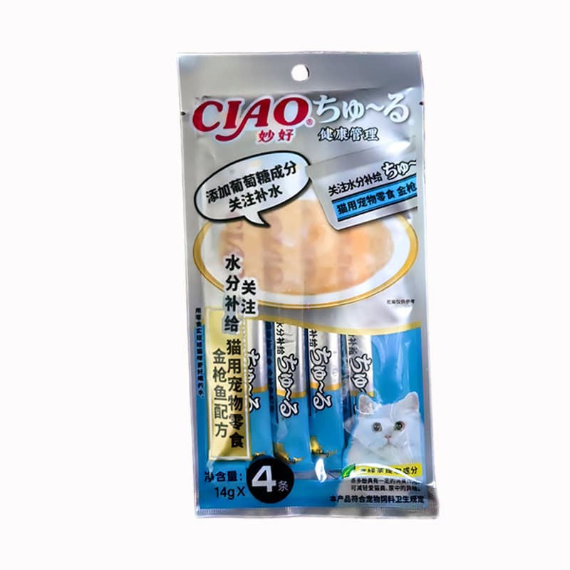 Miaohao Jiulu Cat Snack Strips, Fish & Meat Wet Food, 4-Pack 2