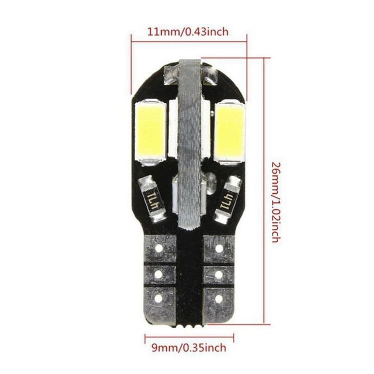 Auto light bulb T10 canbus 5630 8smd show wide light license plate lights car LED small light bubble multi -color 2