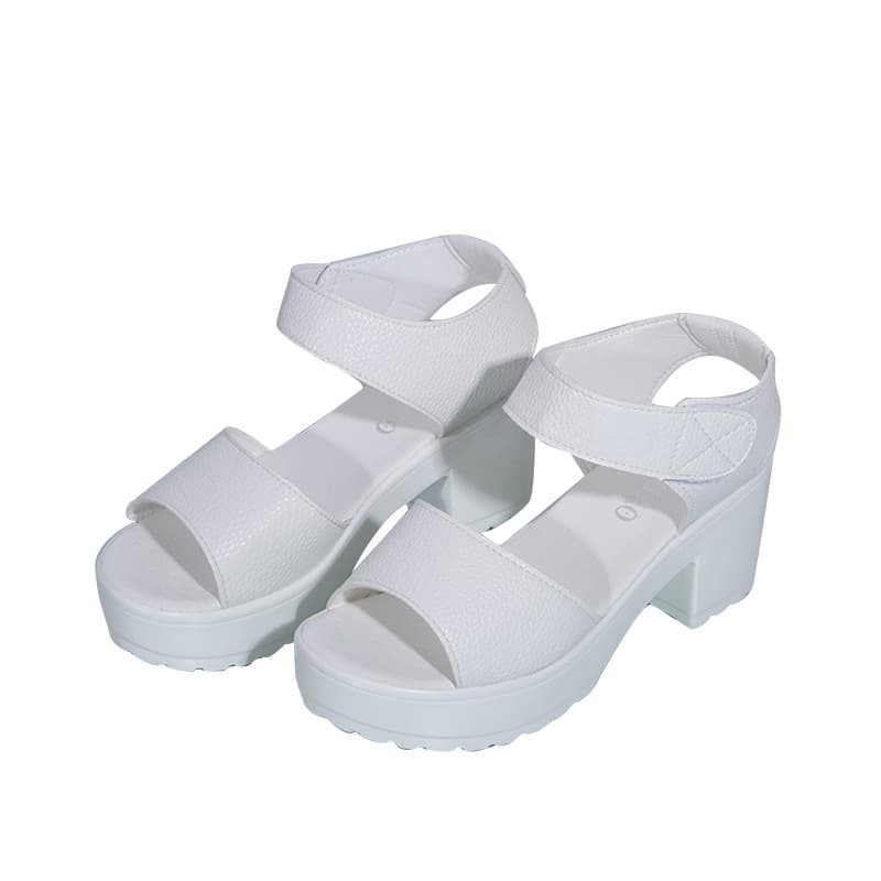 Fashionable sandals, beach women's high heels with a strap platform, summer 2025, wide stable heel, mid heel, adjustable strap 5