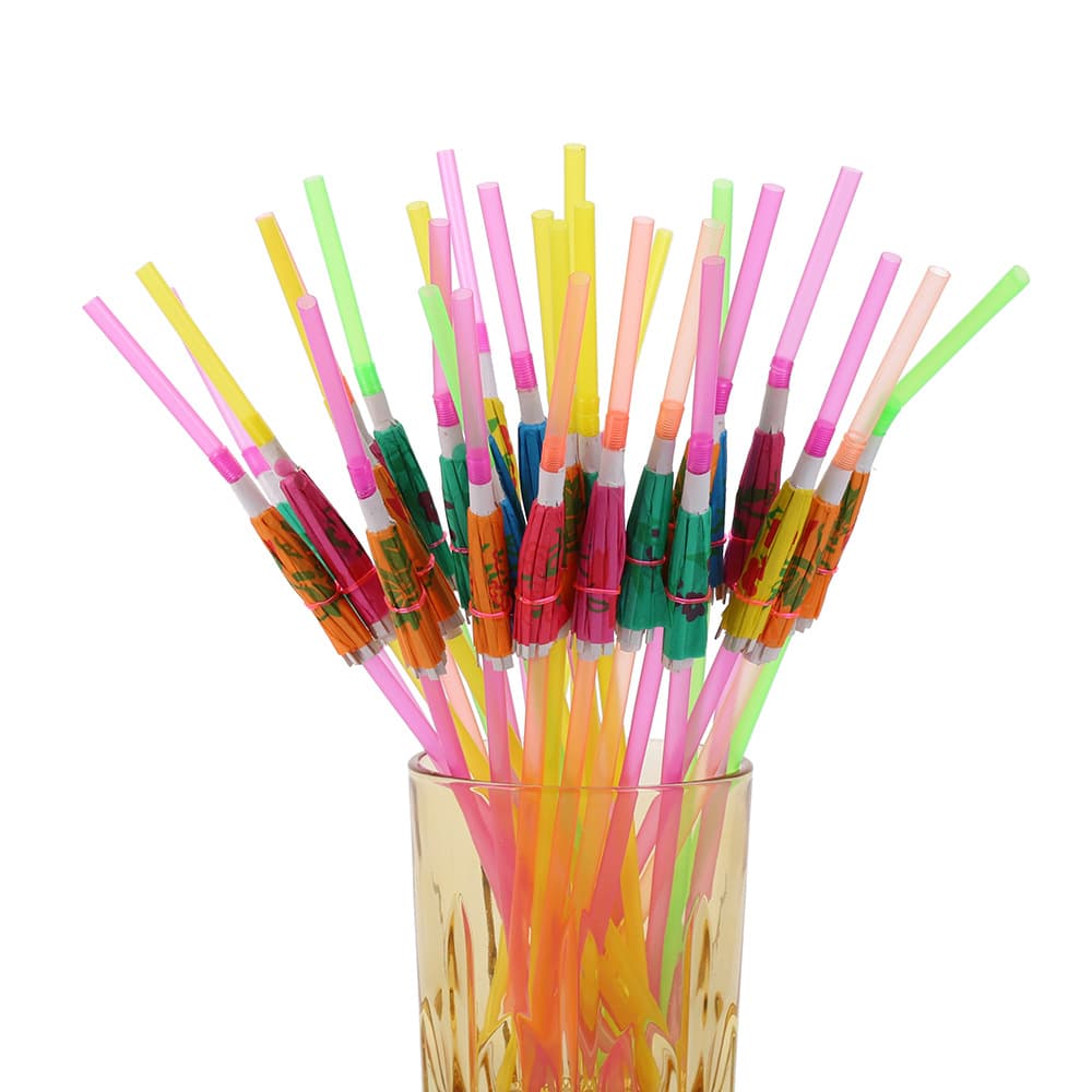 Straw, fluorescence plastic umbrella, DIY, (Physicals) 2