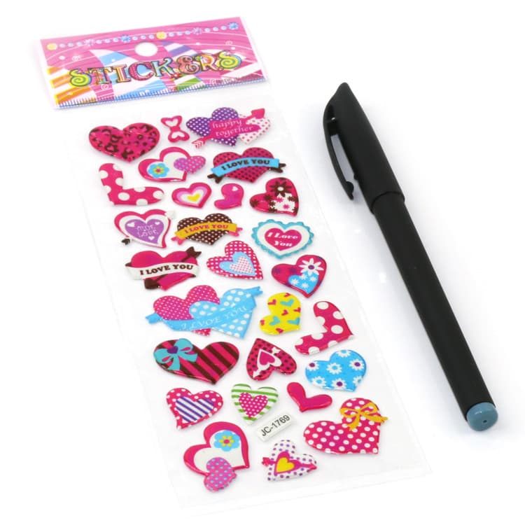 Cartoon three dimensional children's stickers, award, sticker for St. Valentine's Day, Birthday gift 2