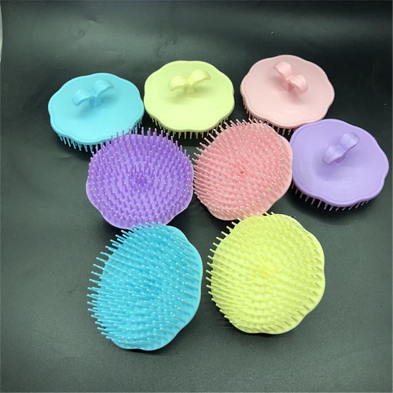Colorful head massage brush hair combing tool with comb hair care scalp shampoo prevent hair loss cleaning 4