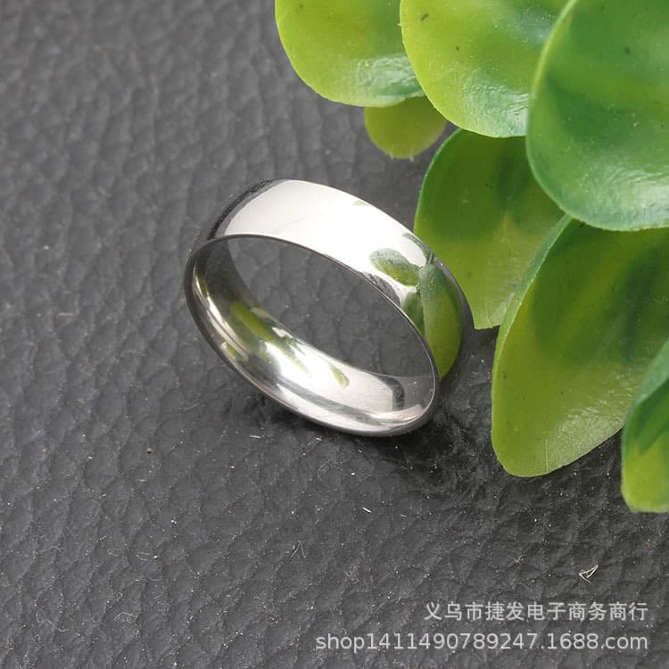 (Cross-border trading), fashionable glossy ring stainless steel, for beloved, European style, simple and elegant design 2