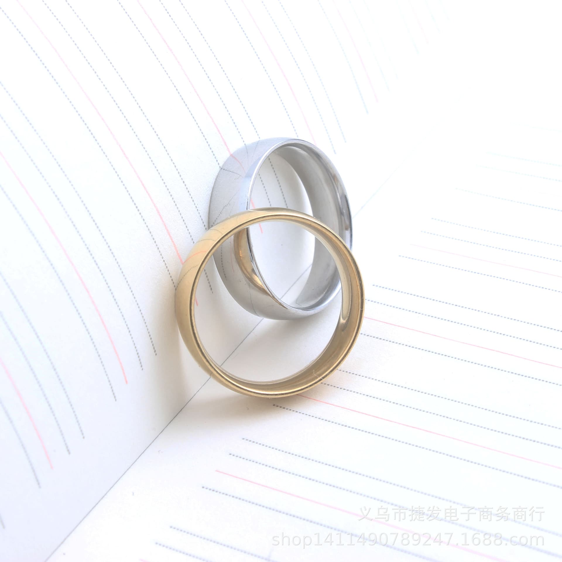 (Cross-border trading), fashionable glossy ring stainless steel, for beloved, European style, simple and elegant design 4