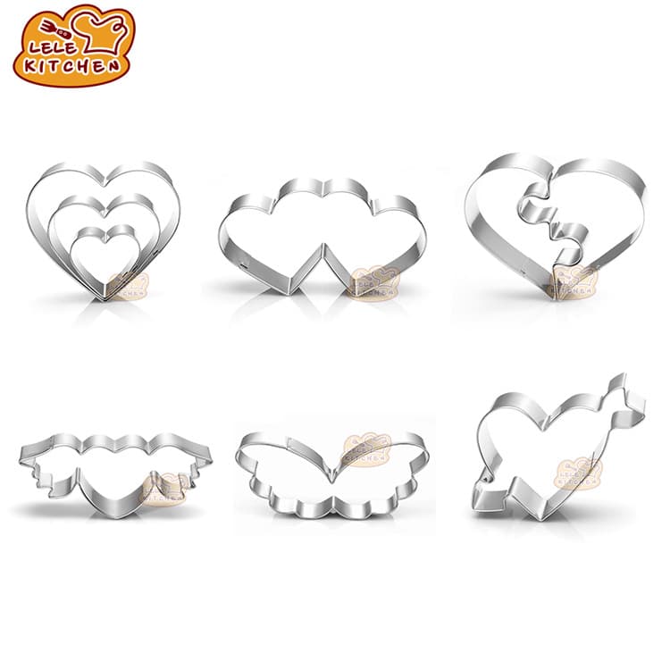 Compact mold stainless steel, set heart shaped for St. Valentine's Day, DIY 2