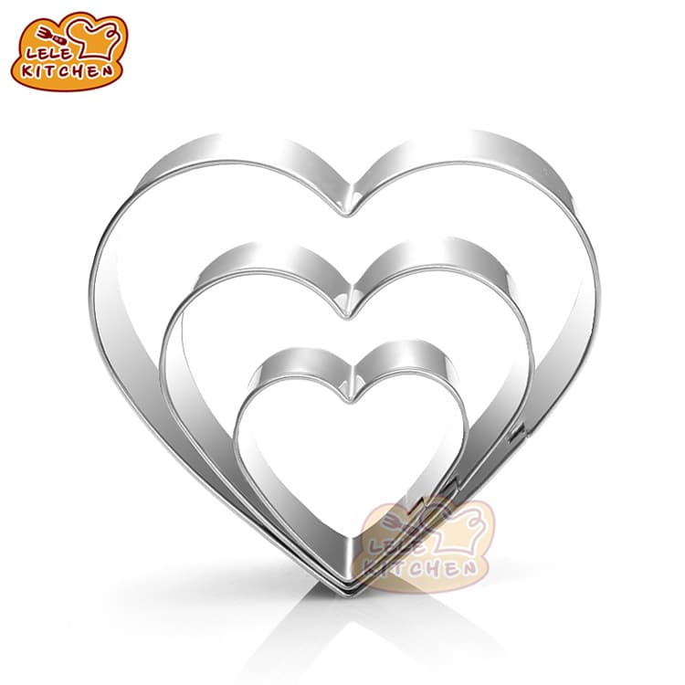 Compact mold stainless steel, set heart shaped for St. Valentine's Day, DIY 3