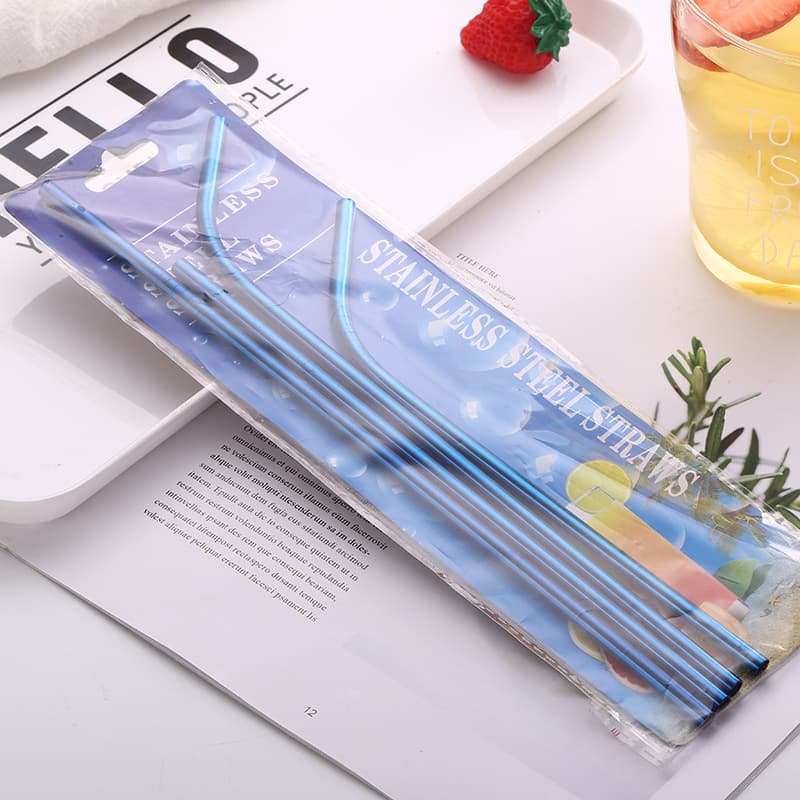 (Wholesale), creative straw stainless steel, set 4