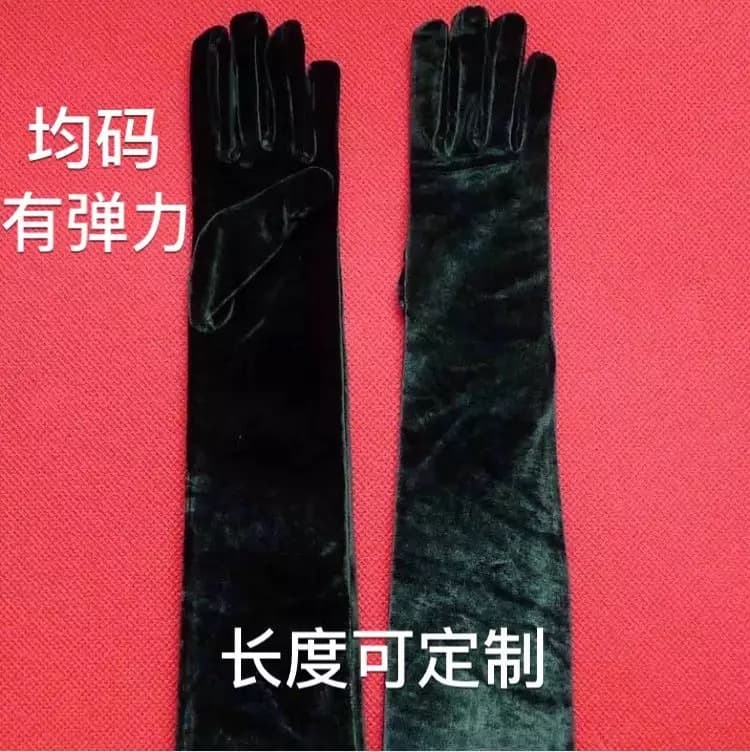 (Wholesale), velvet evening dress, winter long keep warm gloves, graduation party 2