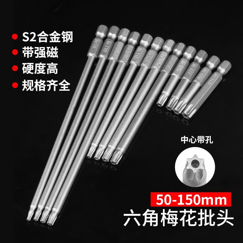 Magnetic electric screwdriver, hexagonal set, material, scale 1:4