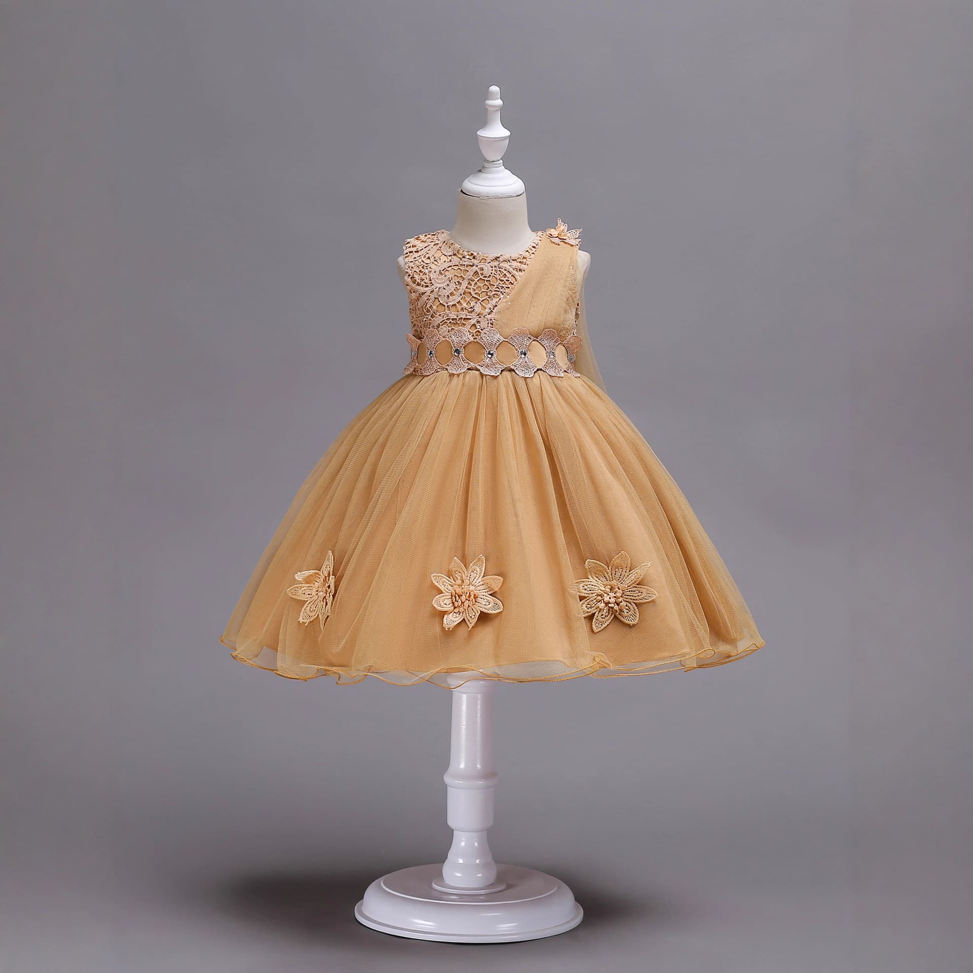 Summer children's wedding dress, skirt with bow, for teenagers 3