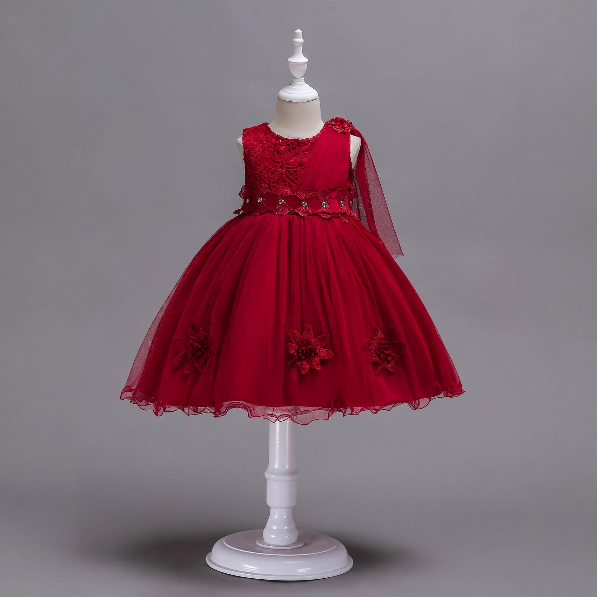 Summer children's wedding dress, skirt with bow, for teenagers 5