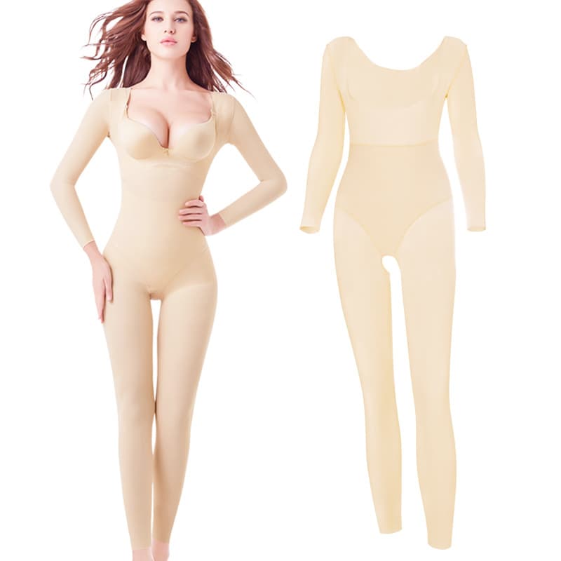 1109 long -sleeved long open crotch connective body ingredients, giving up abdomen, multi -layered shaping women's figure management 2
