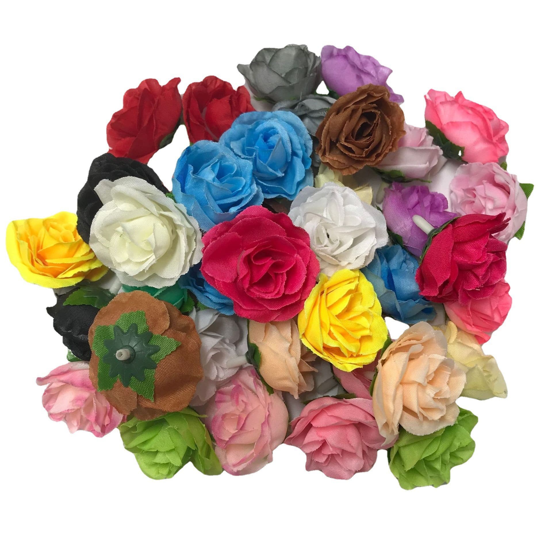 Handmade DIY Flower Head Flower Small Rose head Monochrome Special Special Simulation Fake Fake Flower Wholesale