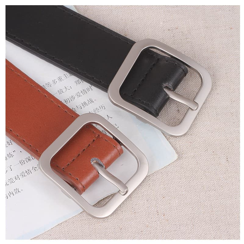 Universal belt, fashionable buckle for students, black trousers for leisure, simple and elegant design, Korean style 4