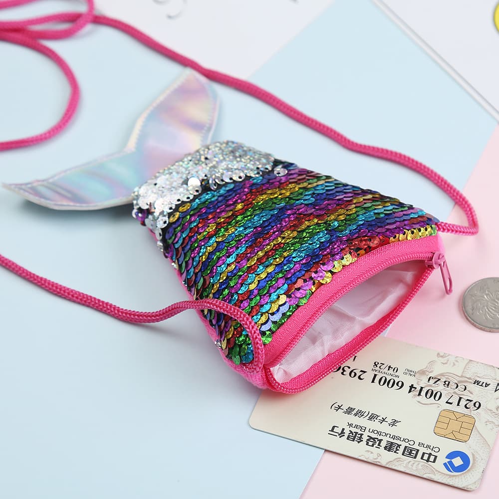 Wallet, coins, children's small bag, bag strap, two-color shoulder bag 4