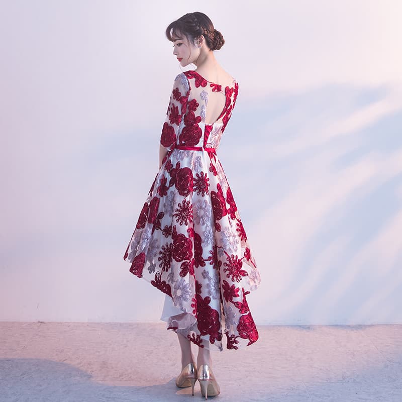 Fashionable evening dress, city style, asymmetric cut 5
