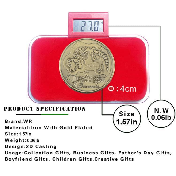 (Cross-border trading), round commemorative dinosaur, medal, souvenir, Jurassic period, fossil 3