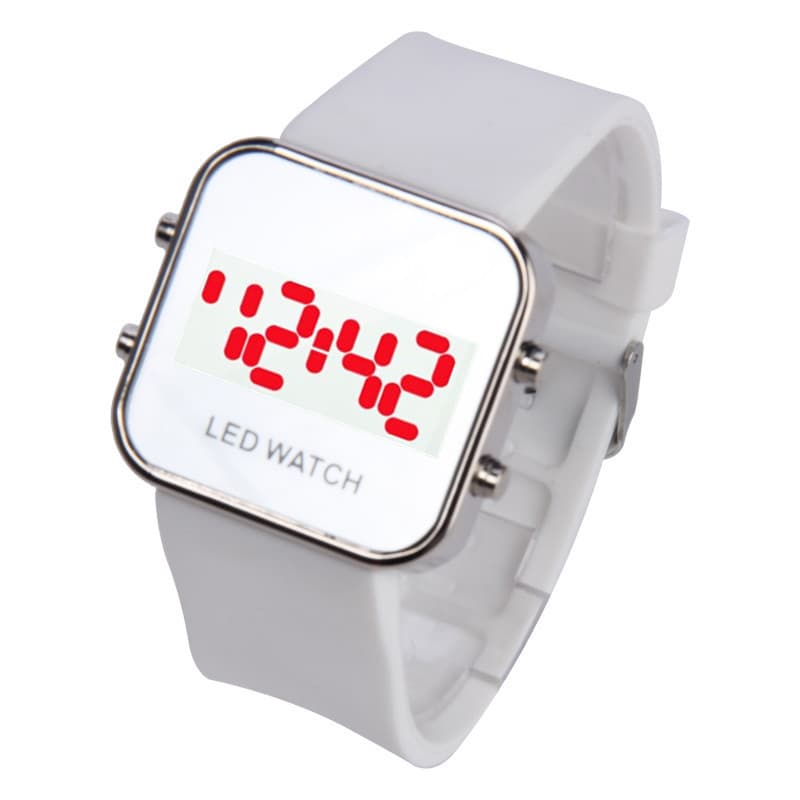 Apple, ultra thin square digital watch, mirror effect 5