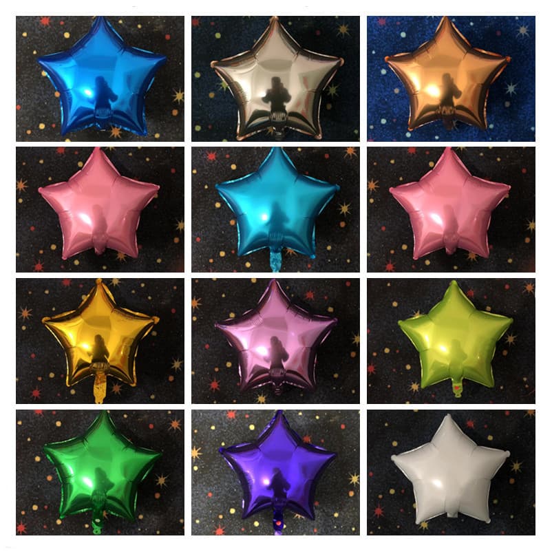 18 -inch pentagram monochrome aluminum film balloon birthday wedding festival party activity decorative supplies optical balloon