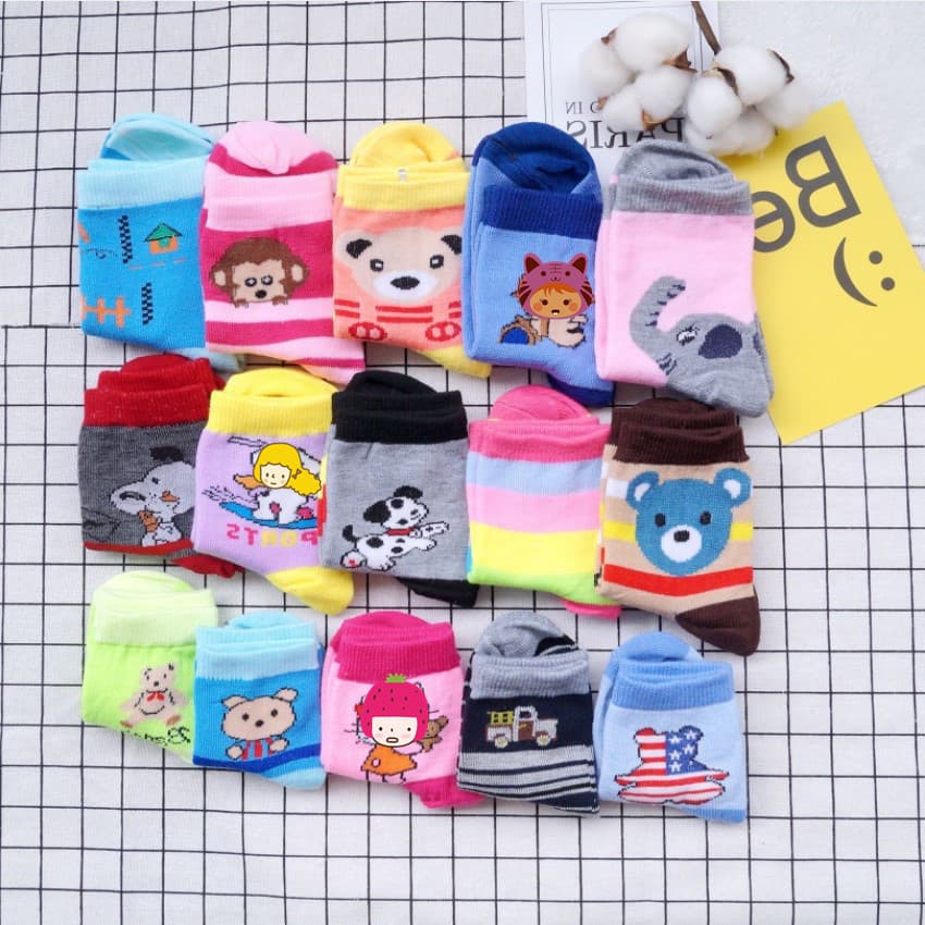 (Wholesale), children's demi-season cartoon socks for men and women, mid-length 3