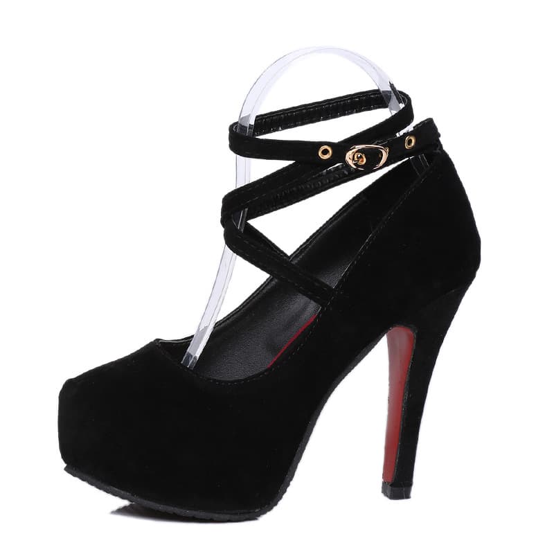 (Cross-border trading), high heels, belt pointed-toe, fashionable buckle heels, sandals, European style, trend of season, wide stable heel, plus size 5