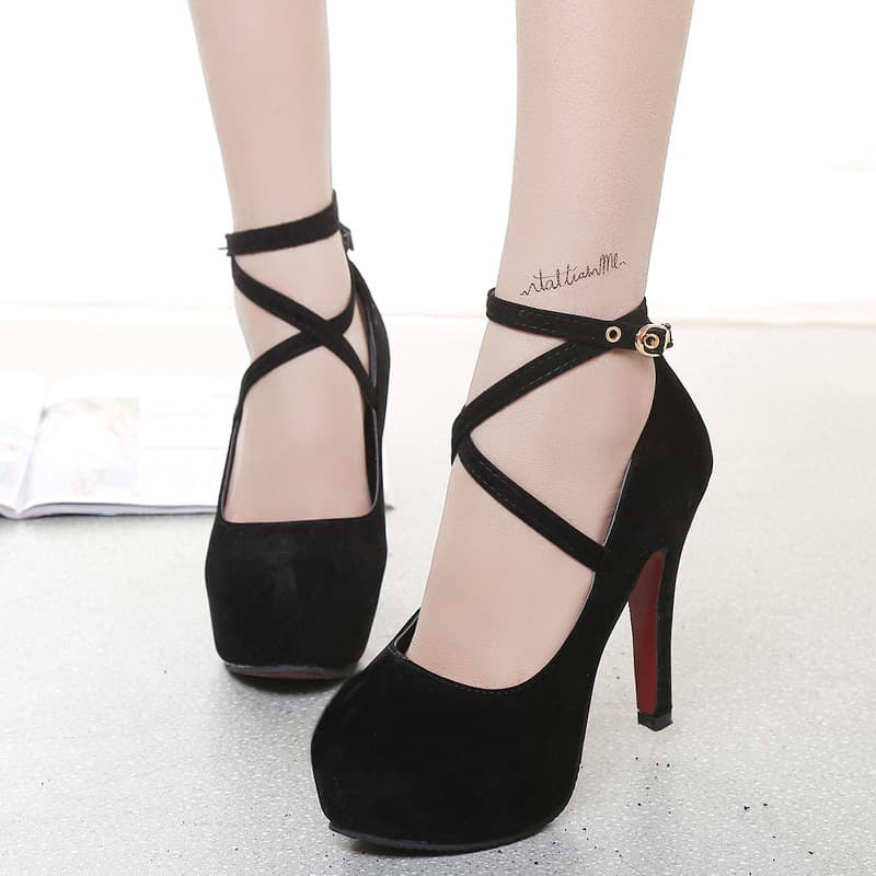 (Cross-border trading), high heels, belt pointed-toe, fashionable buckle heels, sandals, European style, trend of season, wide stable heel, plus size