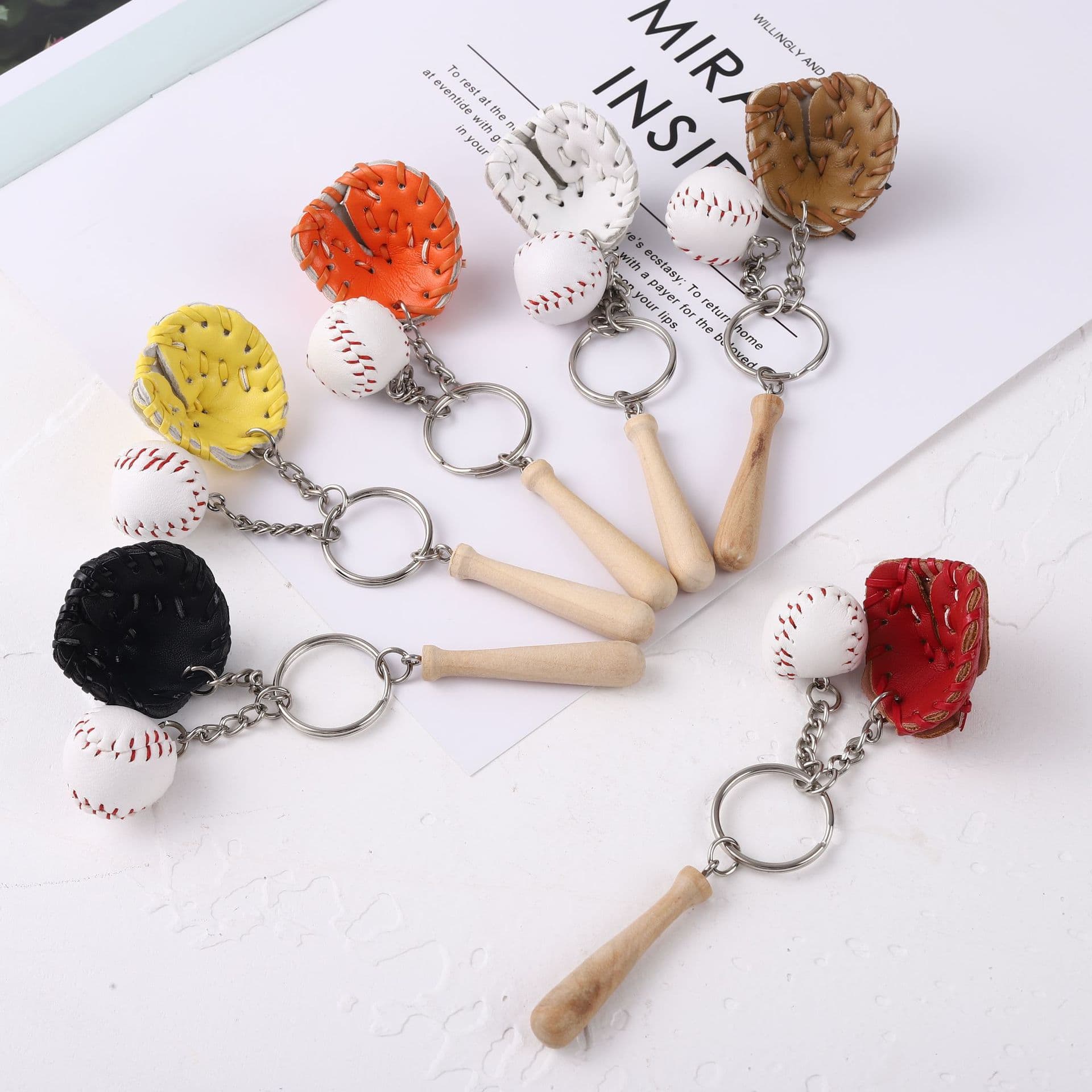 (Wholesale), baseball keychain, set, pendant, fashionable souvenir, 3 piece set, Birthday gift, three-in-one 4