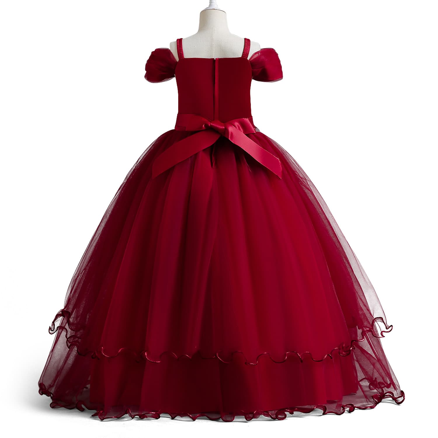 Evening dress, small princess costume, wedding dress, piano performance costume, 2022 collection, open shoulders, tulle, for teenagers 5