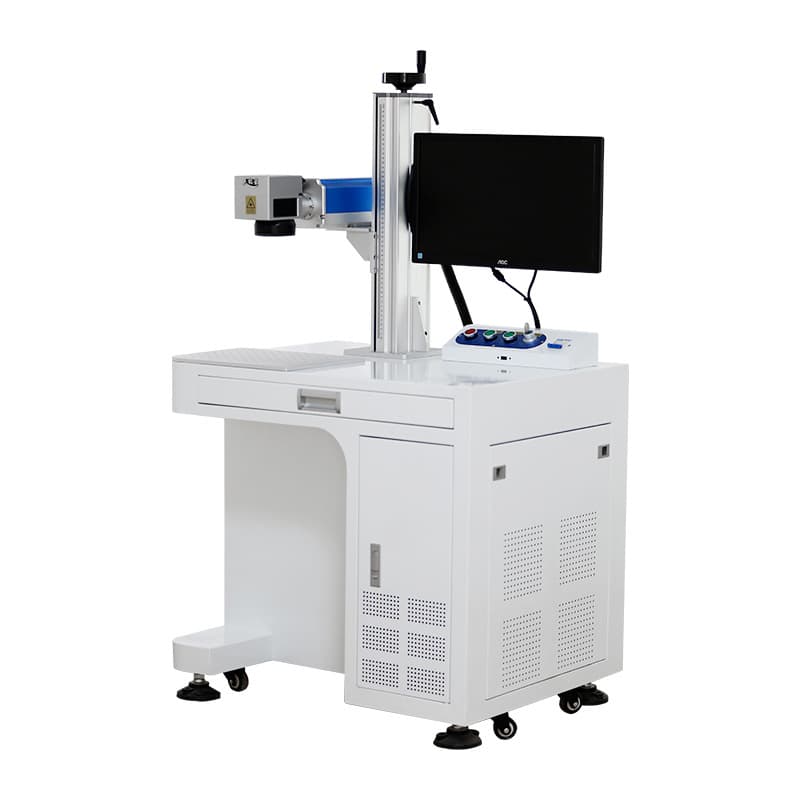 Fiber optic UV laser marking machine metal plastic stainless steel embossing engraving machine photo stone laser engraving machine 5