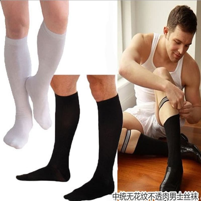 Velvet swan, black white sports knee socks for students, mid-length 5