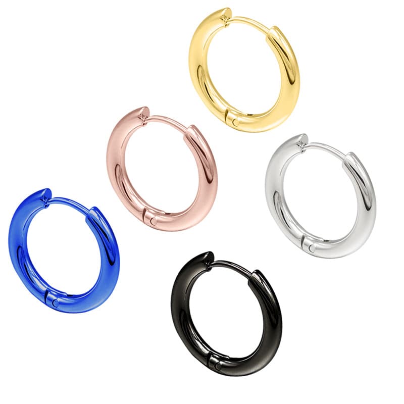 (Cross-border trading), trend universal hoop earrings stainless steel for men and women 5