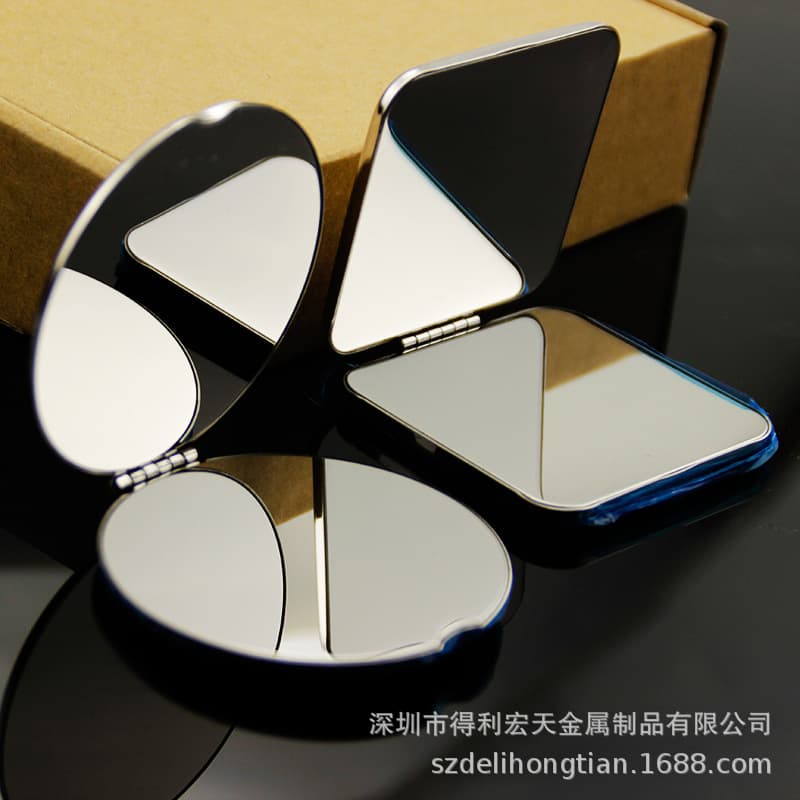 Handheld double-sided square mirror stainless steel, with your logo imprint, new collection 2