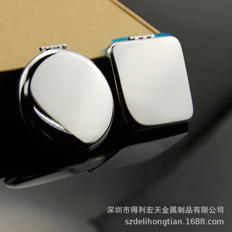 Handheld double-sided square mirror stainless steel, with your logo imprint, new collection 3