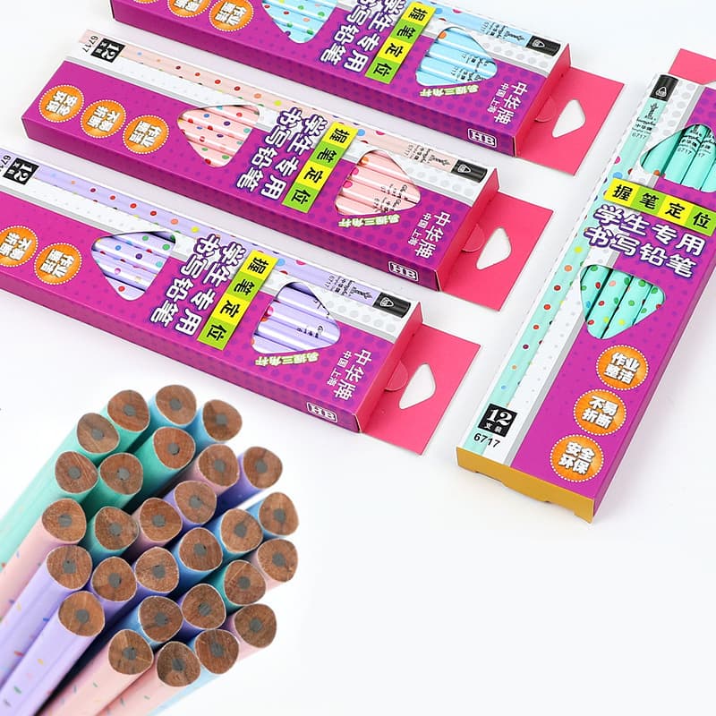 Shanghai Zhonghua brand pencil 6717hb triangle positioning elementary school students writing children's writing pen improvement pen sitting position 6