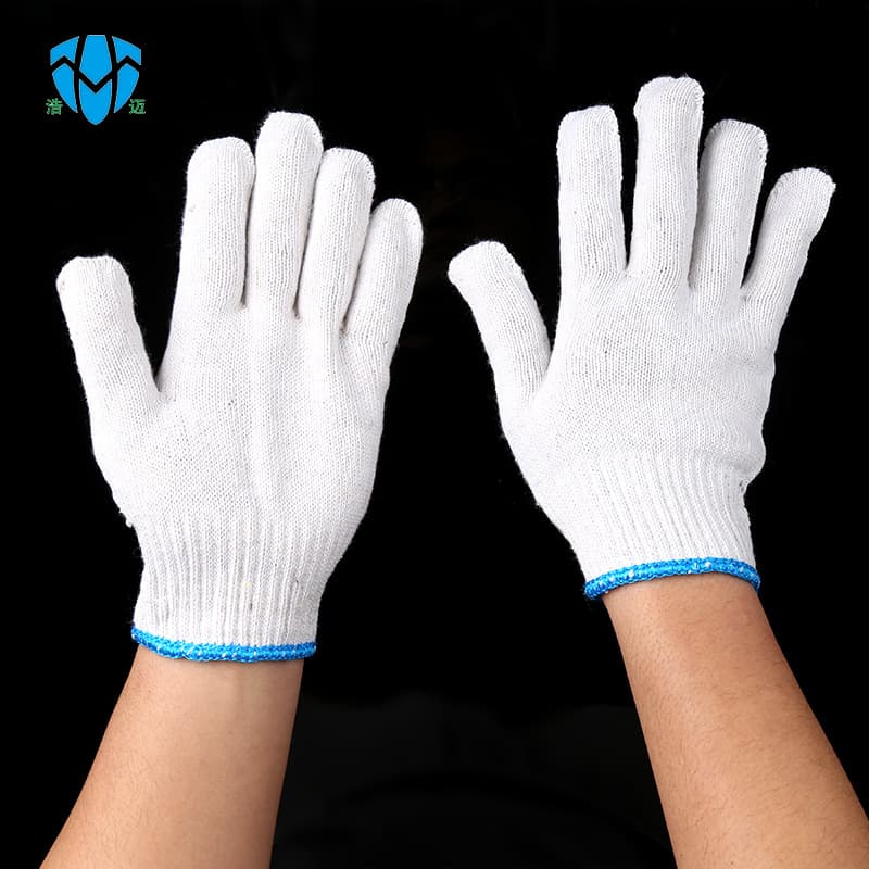 Linyi source manufacturer lampshade cotton worker gloves construction site gloves slim cotton gauze foor gloves wholesale 2