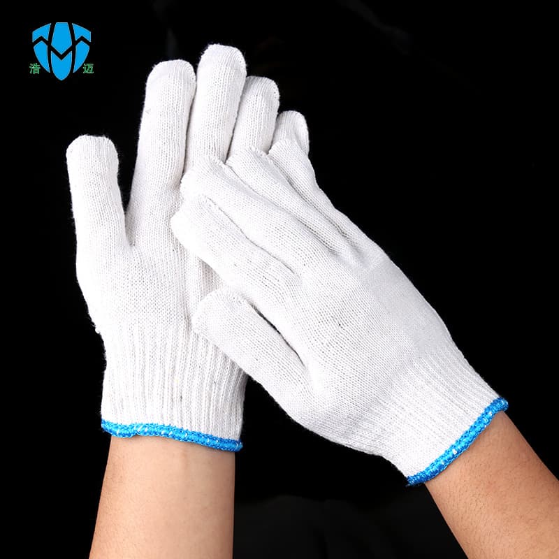 Linyi source manufacturer lampshade cotton worker gloves construction site gloves slim cotton gauze foor gloves wholesale 3