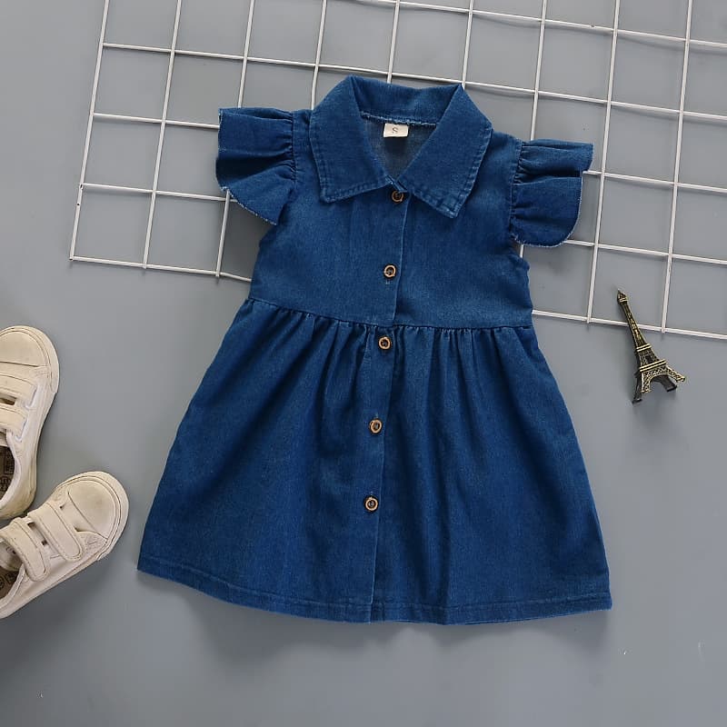 (Cross-border trading), denim summer children's dress, 2021 collection
