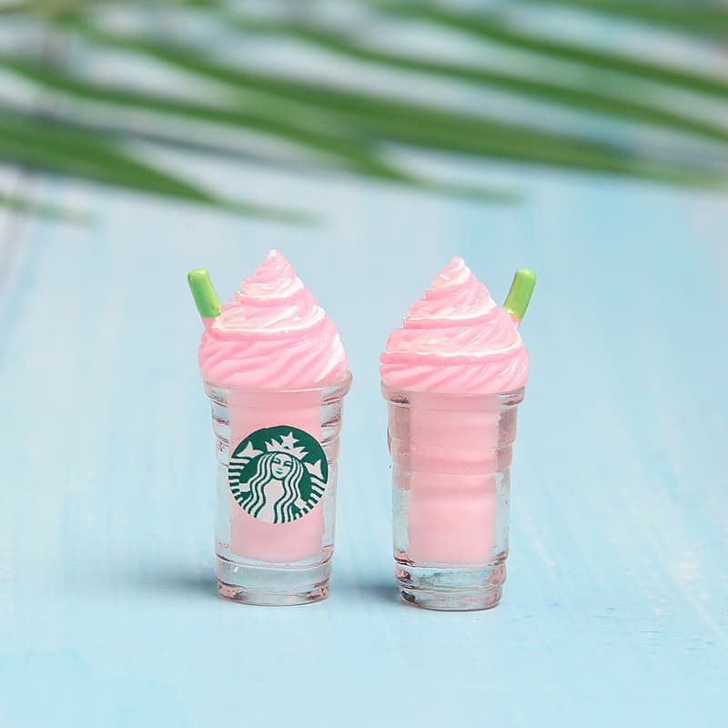 Summer realistic coffee straw, earrings, accessory with accessories, food play, DIY 2