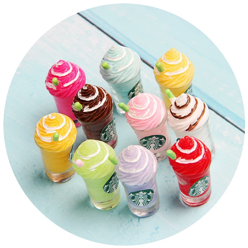Summer realistic coffee straw, earrings, accessory with accessories, food play, DIY 4