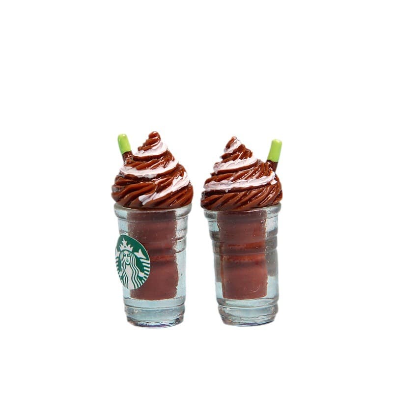 Summer realistic coffee straw, earrings, accessory with accessories, food play, DIY 5