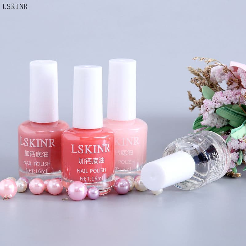 Nail polish for manicure, glossy medical base set, quick dry, mirror effect, 16 ml 2
