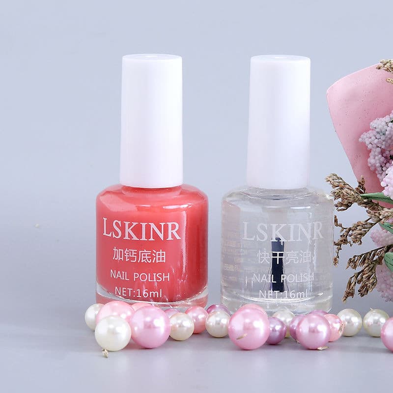 Nail polish for manicure, glossy medical base set, quick dry, mirror effect, 16 ml 4