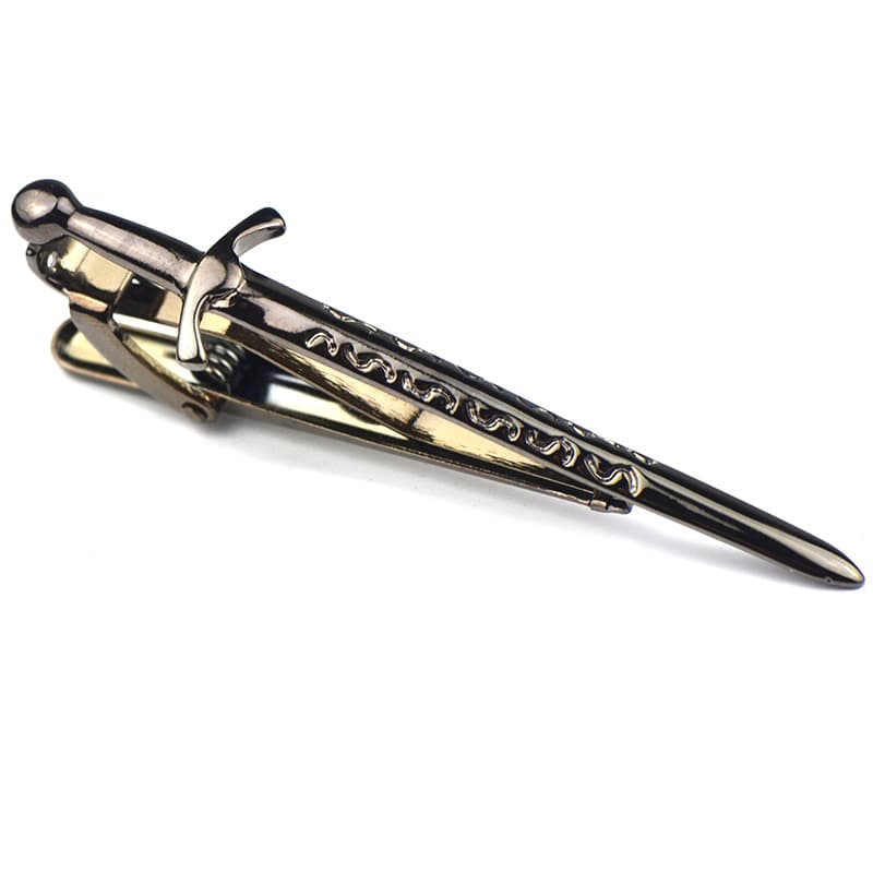 Boutique Tie Gift - Black Silver Sword Tie Clip 4