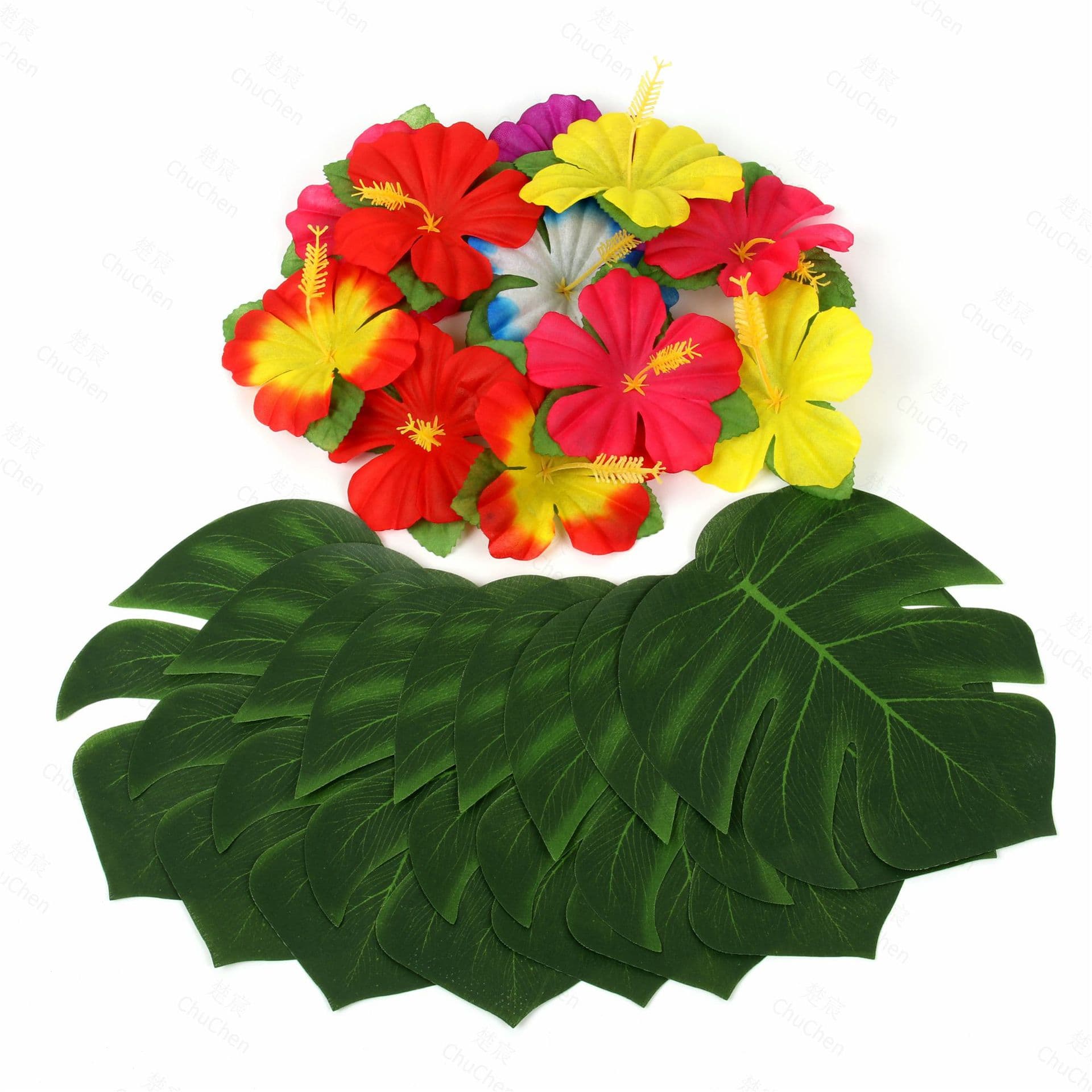 Tropical palm leaf simulation turtle back leaf artificial plant Hawaiian party jungle beach decoration 4