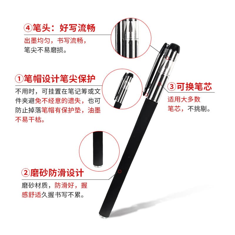 (Wholesale), black matte rollerball pen, stationery for students 3