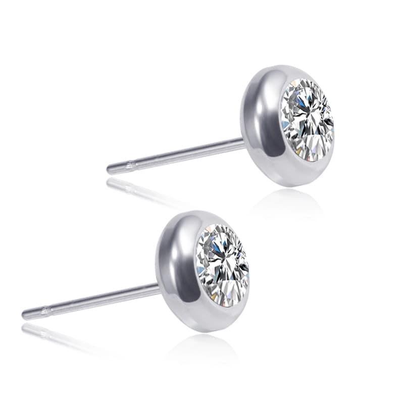 Pausalina Stainless Steel Diamond Cut Clip-On Earrings 5