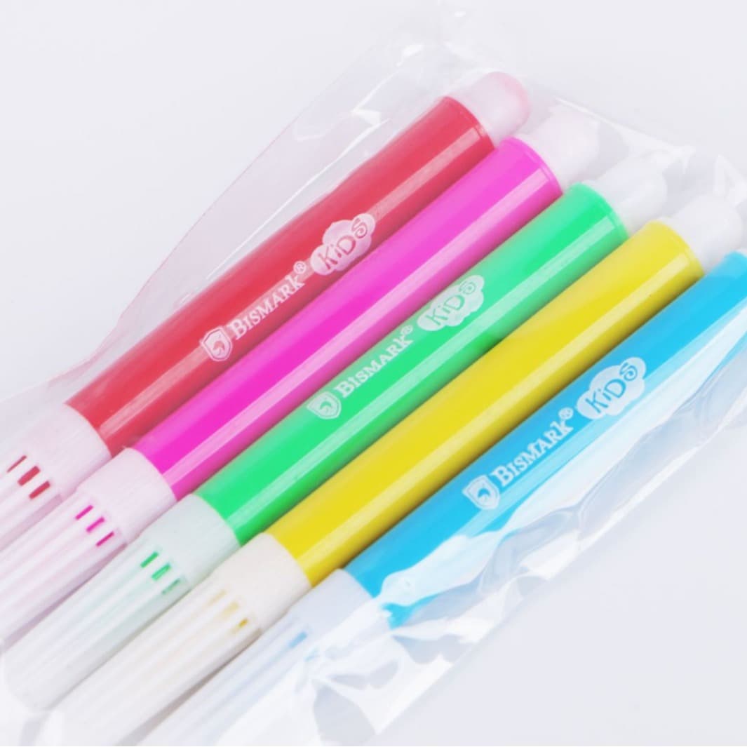 Children's coloring book, watercolour, crayons for kindergarten, plastic pack, washable, 6 colors 3