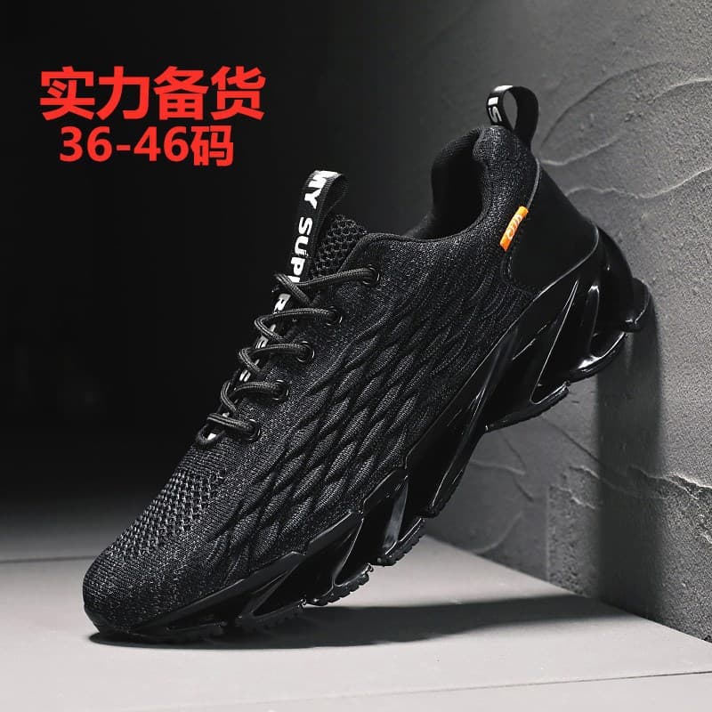 Cross-border large-size breathable men's shoes 2025 spring and autumn mesh popular men's trendy shoes casual sports running blade men's shoes