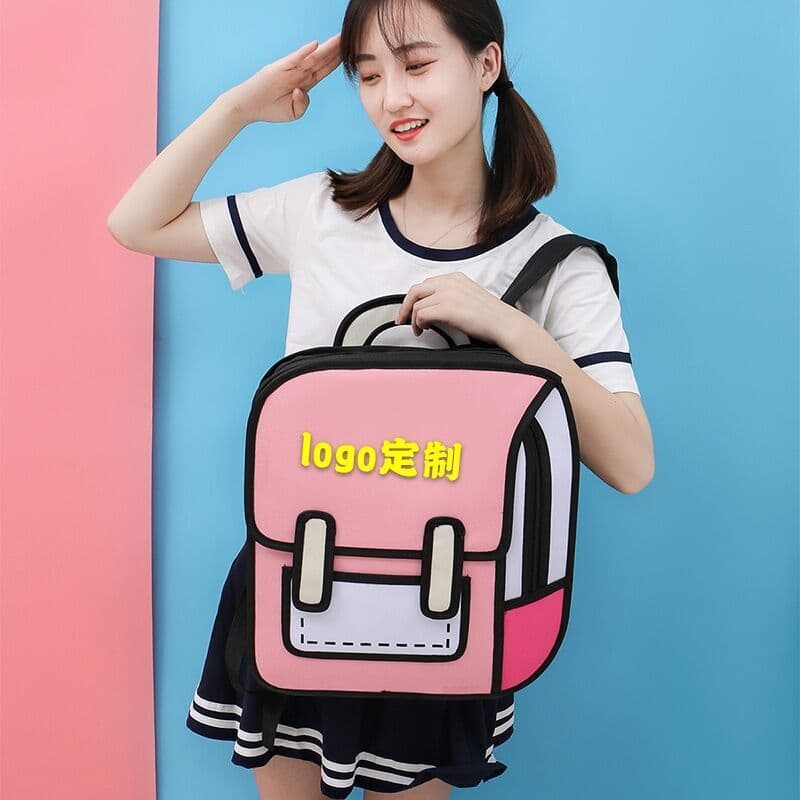 Backpack, three dimensional bag, 3D, for secondary school, with your logo imprint 2